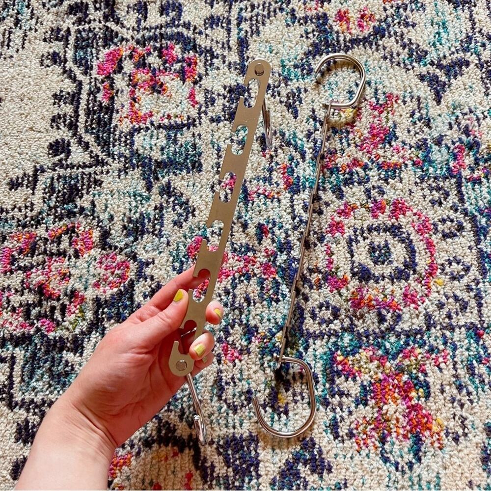 Set of 2 Silver Metal Space Saving Magic Hangers 6 Prong Closet